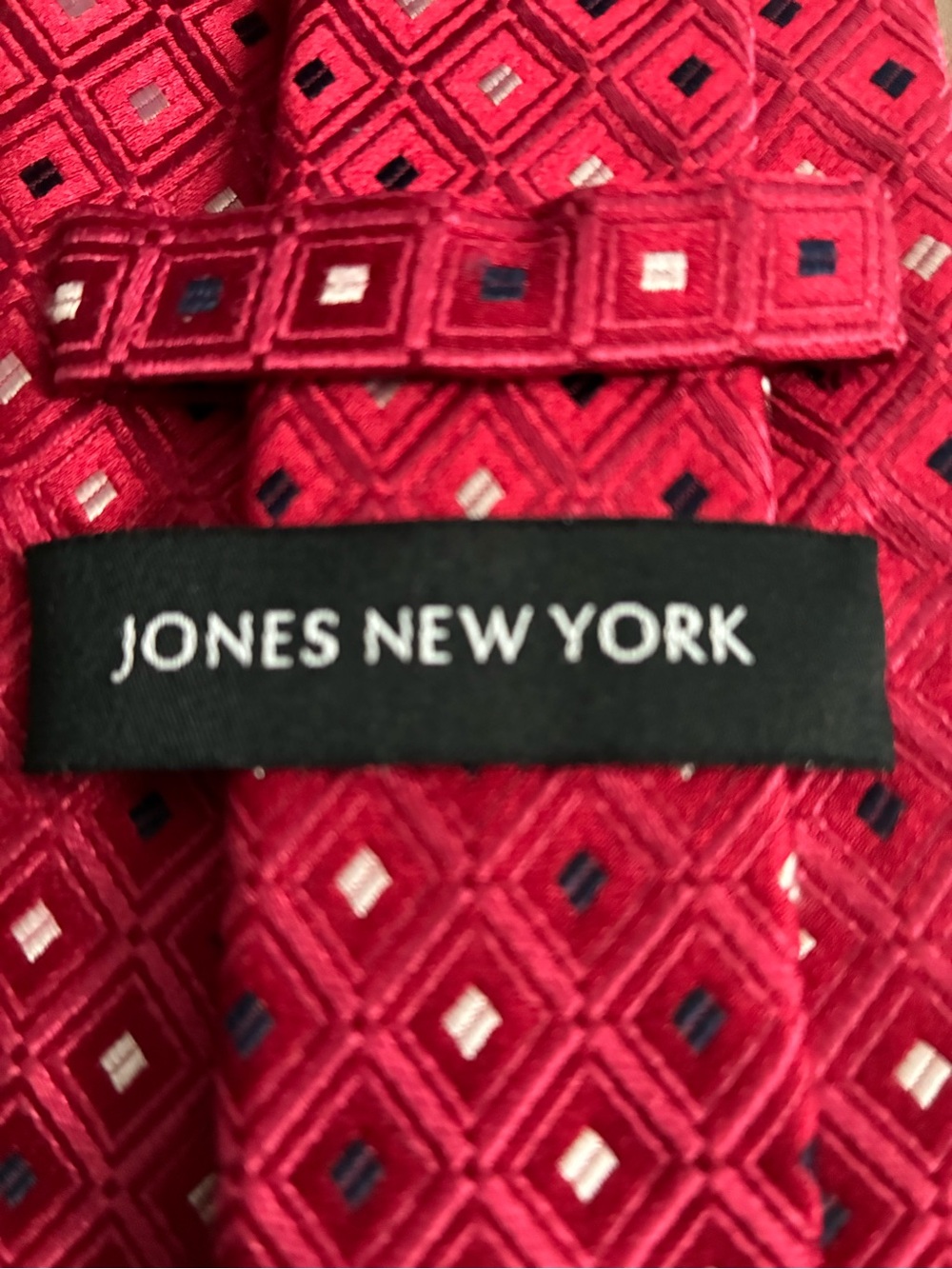Jones New York Bright Red Diamond-Accent Silk Tie